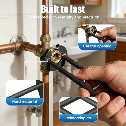 Plumbing Repair Wrench, 2 PCS Multifunctional Sink Wrench Tool with Four-Jaw Hex Design, Under Sink Wrench Faucet Tool, Plumbing Wrench for Kitchen Bathroom Faucet Installation and Repair (A-B)