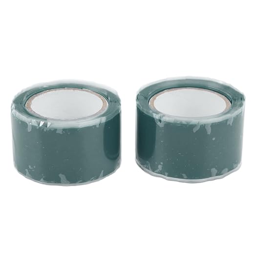 Pissente Self Fusing Silicone Tapes, 2 Rolls 1.5m / 4.9ft Insulation Adhesive Tape Water Hose Leak Tape Replacement for Plumbing Repairs Water Pipe Hose Repairing (Green)