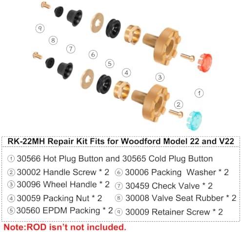 RK-22MH Repair Kit Metal Handle,Outside Faucet,Compatible with Woodford Model 22, Model V22