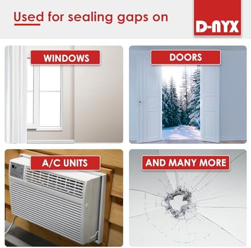 D-NYX Window Sealing Tape 1 Pack Transparent Sealing Heavy-Duty Residue-Free RV Insulation for Doors and Windows, Clear Weather Stripping Draft Isolation Tape (2 Pack 2 inch)