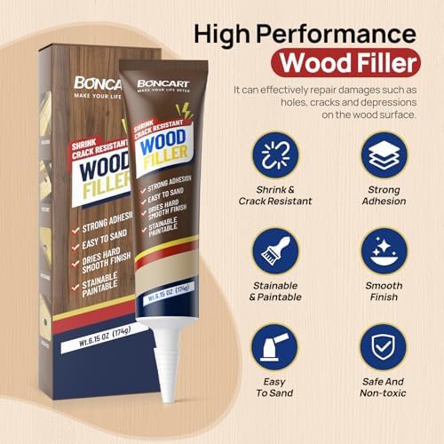 Boncart Wood Filler, 6.15 oz Paintable Wood Putty