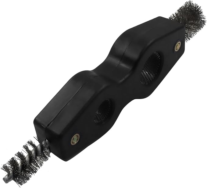 Hordion 4-in-1 Copper Pipe Cleaner, 1/2" & 3/4" Deburring Brush (Black) | Inner & Outer Thread Cleaner Tool, Copper Cleaning Brush for Brazing Plumbing Soldering