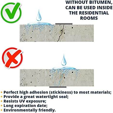 Alenor Butyl Rubber Aluminum Tape 8" inch W x 16 Feet Wall Crack Roof Leaks Waterproof Heat Resistant Tape Perfect for Sealing Patching Hot Cold Air Ducts Wood Metal Plastic Glass Repair
