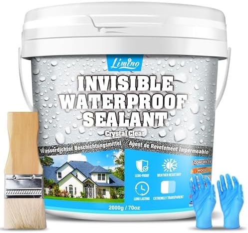 Waterproof Sealant - 70oz Water-Based Transparent Waterproof Coating, Invisible Water Proof Agent Indoor & Outdoor, Anti-Leakage Water Sealant for Roofs, Walls, Bathroom, Kitchen, Terraces, Garden