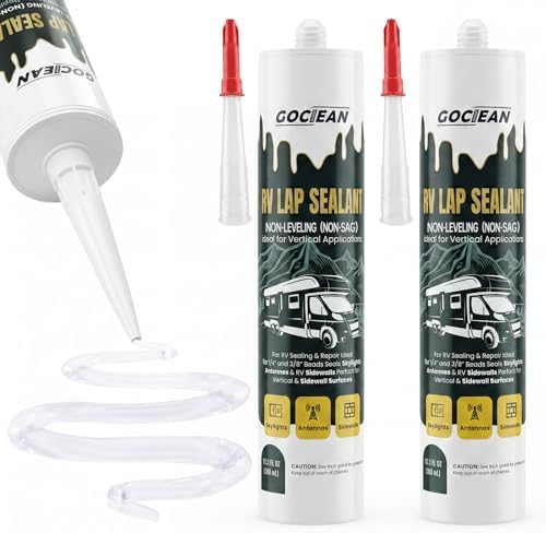 Non-Leveling RV Roof Sealant, Lap Sealant for RV Roofs, Windows, Skylight, Non-Sag RV Roof Sealant, Waterproof Clear RV Sealant, RV Caulking Sealant for Vertical Surface Leak Repair