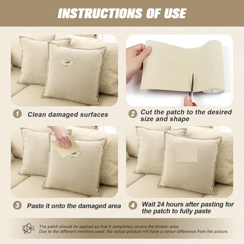 OAZ 4 x 79 inch Canvas Repair Patches Fabric Patch Self-Adhesive Canvas Repair Tape Waterproof Outdoor Gear Patch Kit for Boat Cover Awning Sofa Chair Couch Tent Bag (Brown)