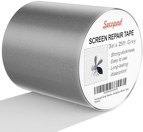 Secopad 3" x 300" (25FT) Screen Repair Tape, Screen Repair Kit, Grey