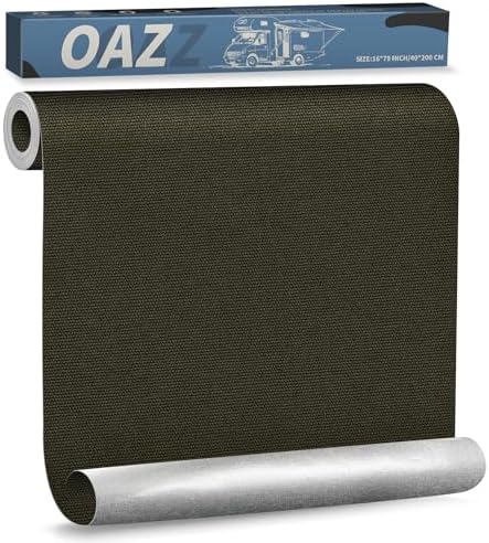 OAZ 16 x 79 inch Canvas Repair Patches Canvas Fabric Patch Self-Adhesive Fabric Repair Tape Waterproof Outdoor Gear Patch Kit for Boat Cover Awning Sofa Chair Couch Tent Bag (Army Green)