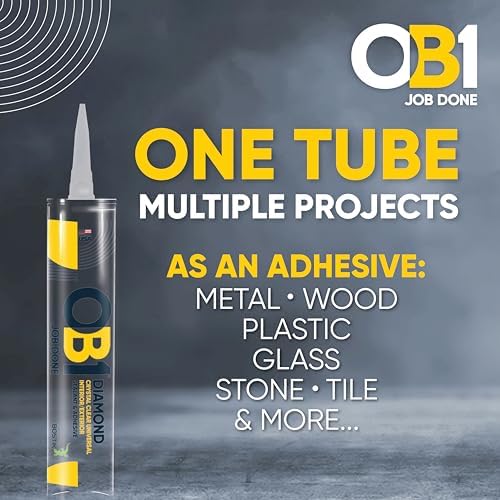OB1 Universal Caulk Sealant & Adhesive Diamond Crystal Clear 10.1oz