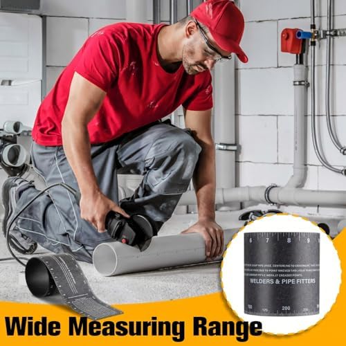 Relaxweex Pipe Wrap Around Flex Angle Pipe Measuring Tool for 1" to 6" Diameter Pipes, Heat Resistant (350⁰ F) Piping Fitter Tool with Storage Box for Diameter and Circumference Measuring & Marking