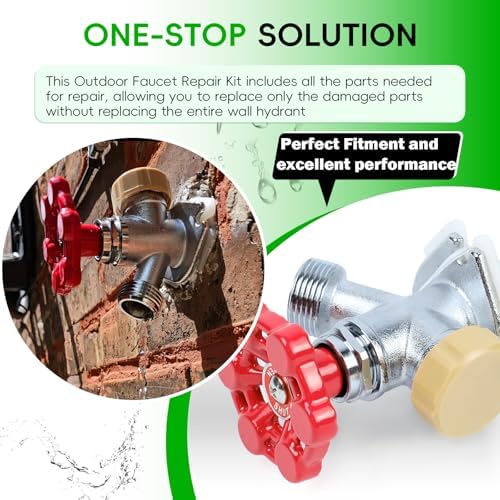 2Pack Universal Outdoor Faucet Repair Kit with VACVBKX1B Vacuum Breaker Kit