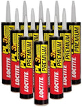 Loctite PL Premium Polyurethane Construction Adhesive, 10 fl oz Cartridge, 12 Pack - Versatile Construction Glue for Wood, Concrete, Stone, Metal & More
