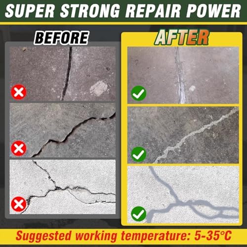 Concrete Crack Filler, Waterproof Cement Crack Filler, High Elasticity Self Leveling Crack Sealant, Concrete Caulk, Suitable for Driveway, Walkway, Patio, Joint, Indoor/Outdoor Use