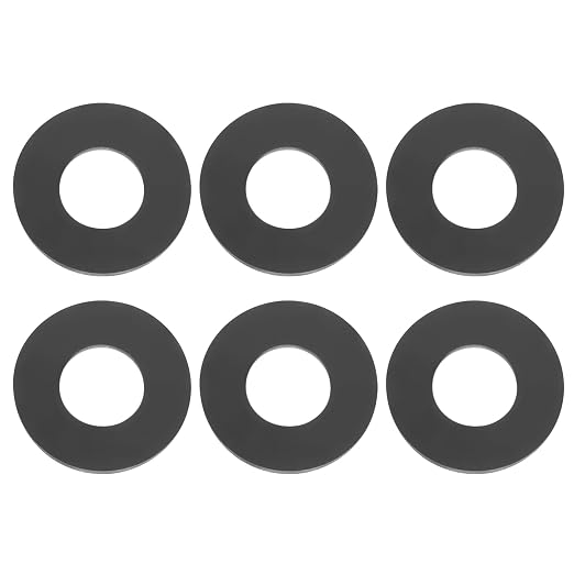 PATIKIL M20 Silicone Flat Washer, 6 Pcs 20mm ID 40mm OD Plain Washer Grommets O-Ring Sealing Gasket Spacer for Faucet Pipe Water Hose Shower Door Handles, Black