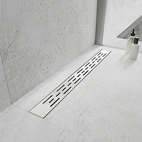 24 Inch Linear Shower Drain, Brushed 304 Stainless Steel