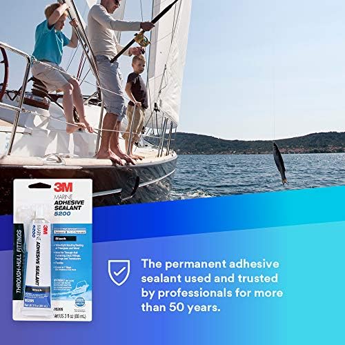 3M Marine Adhesive Sealant 5200, Black, 3 oz Tube