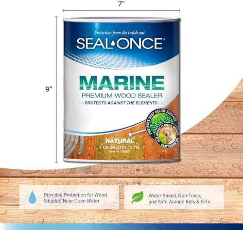 Seal-Once Marine Waterproof Wood Sealer and Stain, Natural, 1 Gallon