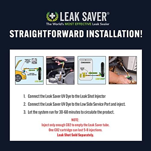 Leak Saver UV Dye, 6 Pack (Dye Only, No Sealant) UV Refrigerant Leak Detection Dye for Automotive, Home, Commercial, and Marine Air Conditioner and Refrigeration Systems up to 5 Tons - Made in the USA