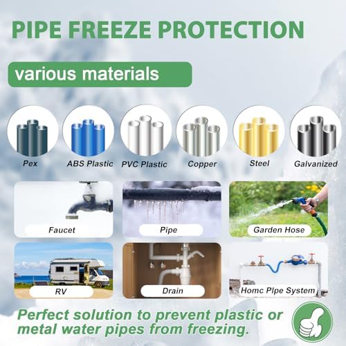 HEATIT Roof & Pipe Heat Cable 5W/ft, Self-Regulating, ETL Certified 50FT