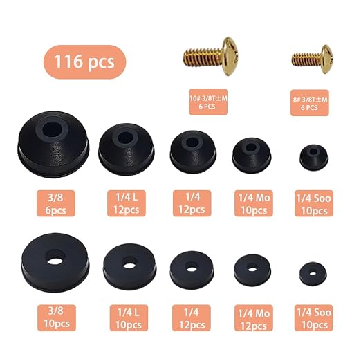 116 PCS Faucet Washers Assortment Kit, Flat & Beveled Rubber Faucet Washers
