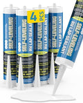 PAULINN Self Leveling Lap Sealant White, RV Roof Sealant for Camper Repair, RV Caulking, Rubber Roof EPDM, Flexible, UV & Waterproof, no Smell and Safe for RV Indoor use, 4 Packs