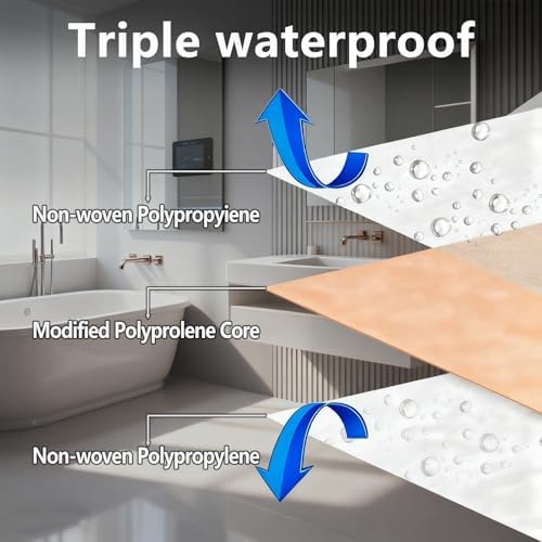 3.3 FT x 98.5 FT Waterproof Membrane for Shower, 23.6 mils Thick