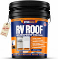 Everbond RV Roof Waterproof Sealant - Solar Reflective Weatherproof Coating for Trailers, Campers, Roof and Leak Repairs - Easy Application, Indoor & Outdoor Use - White, 4.75 Gallon Bucket