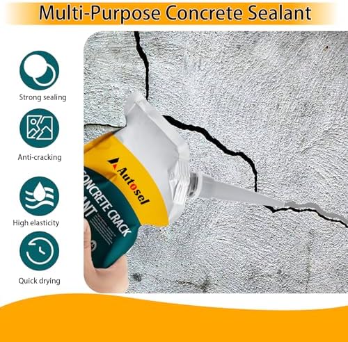 Concrete Crack Filler, High Elasticity Cement Crack Repair Sealant, Self-Leveling Waterproof Caulking Glue for Driveways, Walkways, Patios, Outdoor Concrete Joint Repair-4 PCS