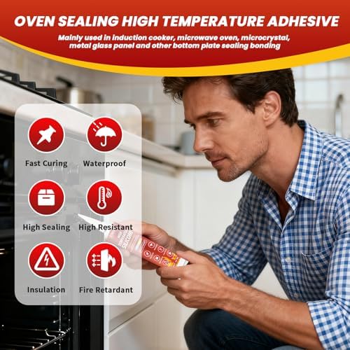 High Temp Silicone Sealant, 3.53 Oz High Temperature Adhesive