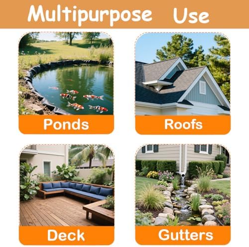 4 Pack Pond Liner Seam Tape Bulk, Butyl Adhesive Tape | for EPDM Liners, Total 3" x 131' Heavy Duty Double Sided ,Waterproof Pond Liner Patch Repair Kit for Fish Ponds