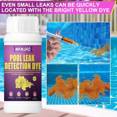 Yellow Pool Leak Detection Dye Kit, Strong Fluorescence Effect,100ML
