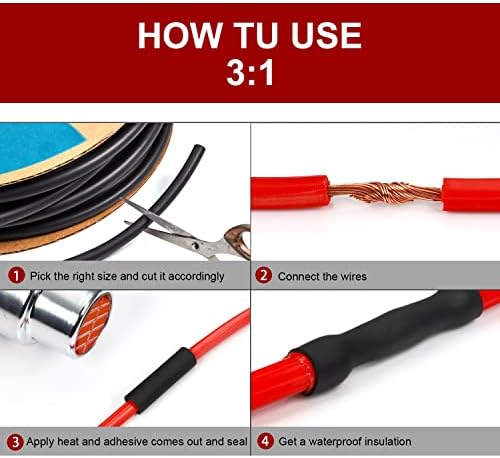 Chanzon 3:1 Ratio - 80ft Roll - Heat Shrink Tubing 3/8" (9.5mm) Red