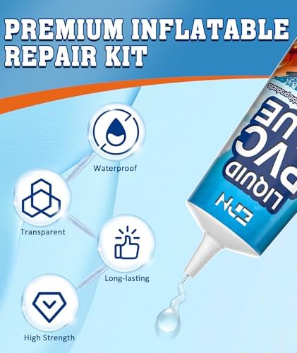 EPN Air Mattress Patch Kit, Waterproof Clear Vinyl Repair Glue, 2 x 80 mL