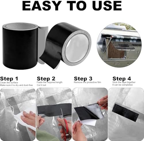 Engorgio Waterproof Repair Tape for Awning,3inX25ft,Fabric, RV Roof,Tarp,Sail and Boat Cover Outdoor Repair Patch, Multipurpose,Heavy Duty,UVproof and Heat-Resistant