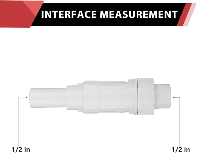 (Pack of 10) EFIELD 1/2 Inch PVC Expansion Repair Coupling for Broken or Cracked Pipe, Schedule 40, White,(PVC028-2-10PCS)