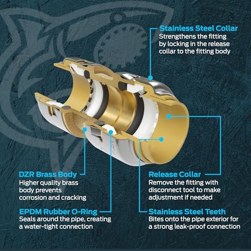 SharkBite Max 3/4 Inch Push Cap, Push to Connect Brass Plumbing Fitting, PEX Pipe, Copper, CPVC, PE-RT, HDPE, UR518A