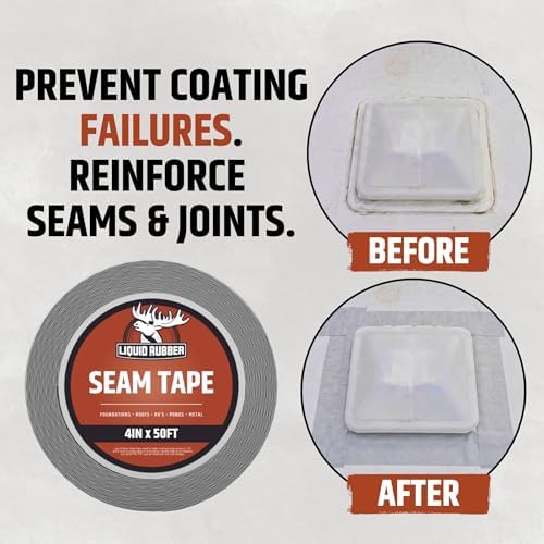 Liquid Rubber Waterproof Seam Tape, Multi-Surface Butyl Tape, 4 in x 50 Ft