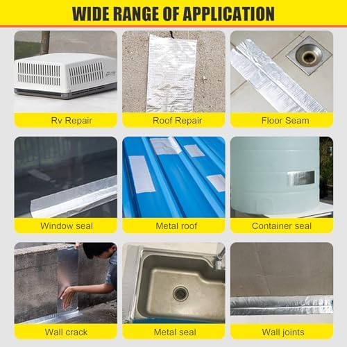 Butyl Tape, 16ft x 2in RV Sealant Tape Butyl Caulk Tape for Motorhome Window Glass Boat Sealing Roof Pipe Patching Fixture EPDM (16ft x 2in)