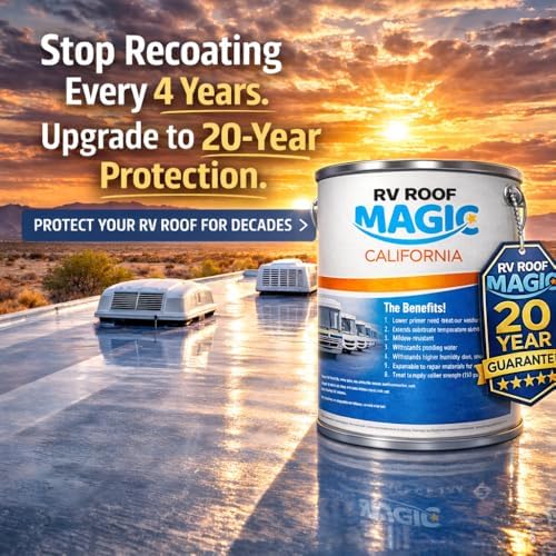 Best RV Roof Coating for RV Roof Repair for California State | Only Product Comes with No Primer Needed - UV Resistant | Apply on All Types of Roofs | 1 Gallon Pail