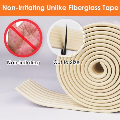 TOHONFOO Pipe Insulation Wrap Tape,Thickened Insulation Tape,3inx13ft,Beige | Weather Resistant Foam Tape Insulation,3 inch pipe insulation tape outdoors,ac line/pipe insulation winter freeze protection