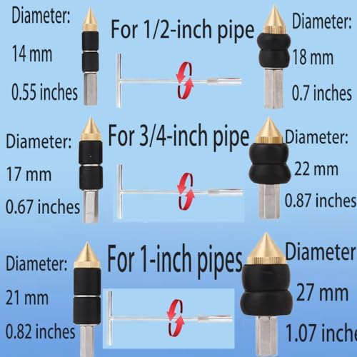 Water Stopper Tool Kit for Pipes,Adjustable Plumbing Plug Set 1/2" to 2"