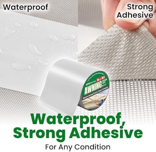 ECOHomes Awning, Tent & Canvas Repair Tape (White, 5 Inch x 30 Feet)