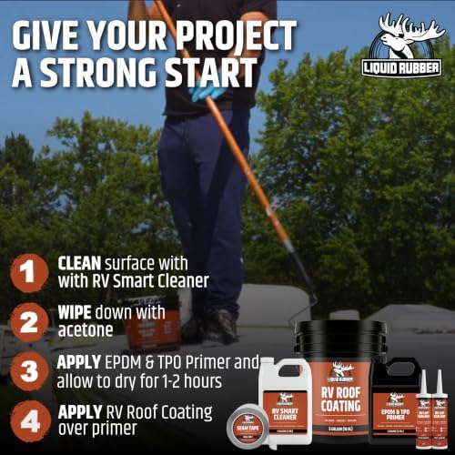 Liquid Rubber EPDM & TPO Primer for RV, Camper & Trailer Roofs, 1 Gallon