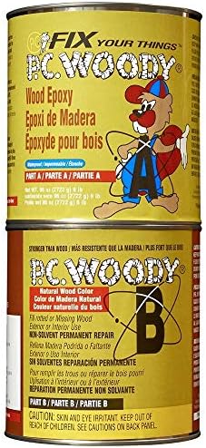 PC Products PC-Woody Wood Repair Epoxy Paste, Two-Part 96 oz in Two Cans, Tan 128336