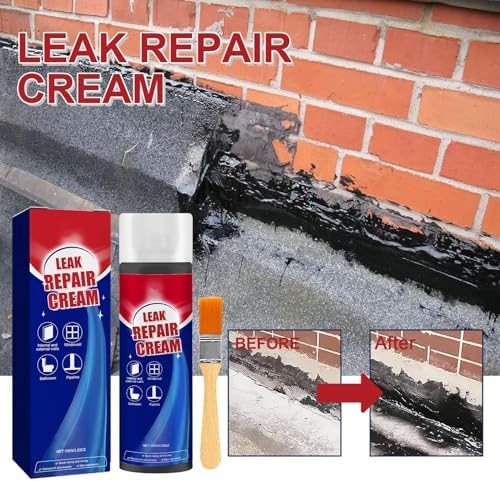 Waterproof Sealant Liquid - Quick Dry Leak Repair Coating | Long Lasting Liquid Sealant with Brush, 100mL Waterproofing Liquid for Wall, Roof, Window Frame, Bathroom, Concrete, and Gutter Sealing