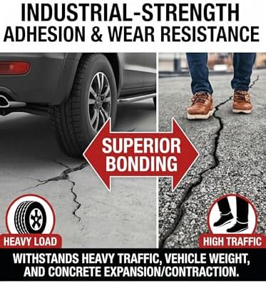 Concrete Crack Filler Self-Leveling Waterproof sealant 2-Pack (2.21 lb), High Elasticity Repair Sealant Caulk for Driveway, Patio & Outdoor Concrete Joint Repair