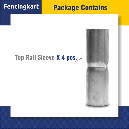 Top Rail Sleeve 1-5/8 inch,for 1-5/8 OD Pipe, Galvanized, Chain Link Fence, 4 Pieces (Silver Galvanized, 1-5/8"x6)