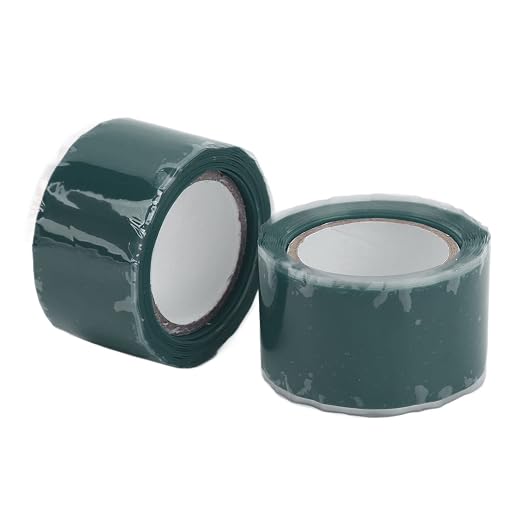 Pissente Self Fusing Silicone Tapes, 2 Rolls 1.5m / 4.9ft Insulation Adhesive Tape Water Hose Leak Tape Replacement for Plumbing Repairs Water Pipe Hose Repairing (Green)