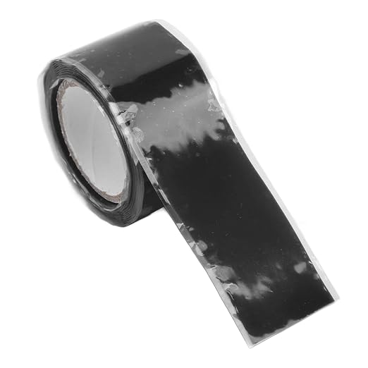 Walfront Self Fusing Silicone Tape, Silicone Repair Tape 2 Pack 1.5m X 2.5cm, Pipe and Hose Wrap, 76 to 500°F Heat Resistance, for Plumbing Emergency Leak Repair (Black)