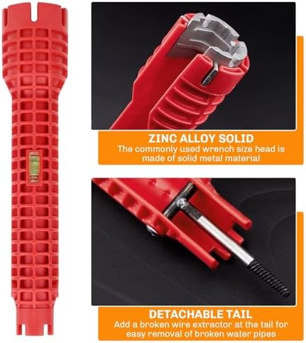 8-in-1 Faucet and Sink Wrench, Universal Basin Wrench for Tight Spaces